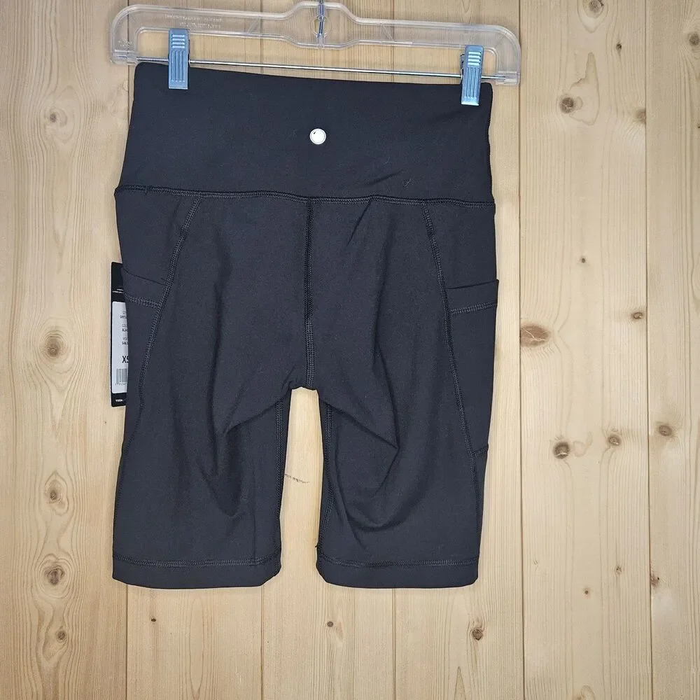 xs Yogalicious Lux Black Bike Shorts With Side Pockets